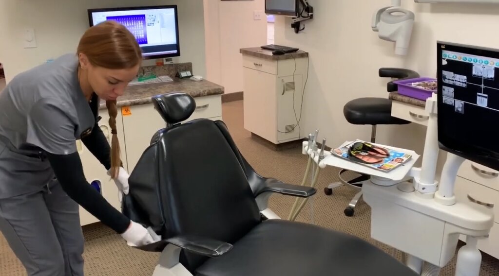 how to clean dental chair
