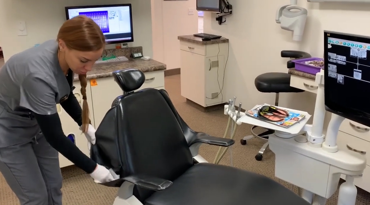 how to clean dental chair